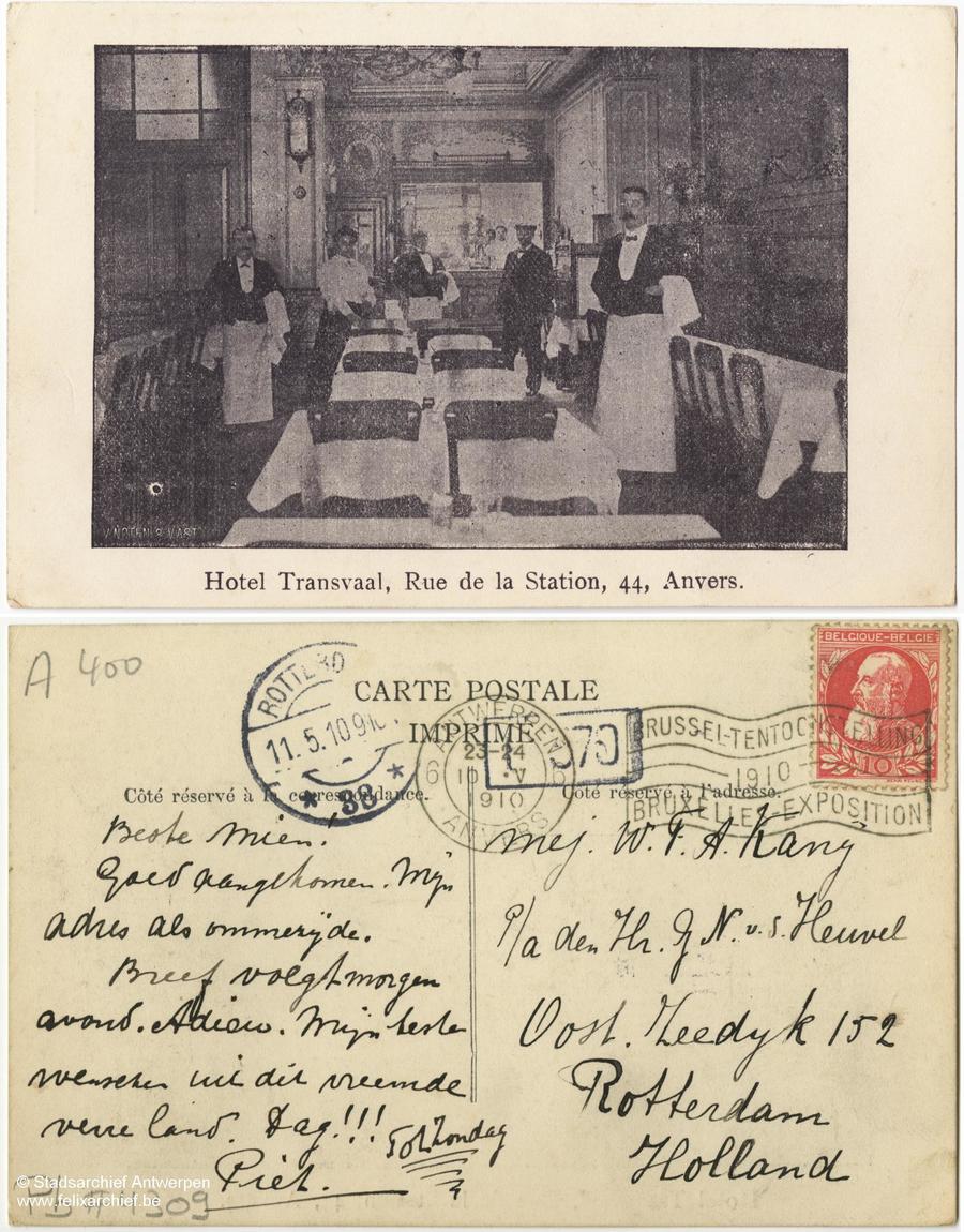 Postkaart van hotel Transvaal